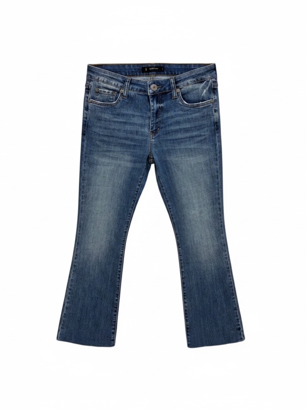 KUT from the Kloth Nikki Raw Hem Ankle Flare Jeans sz 8